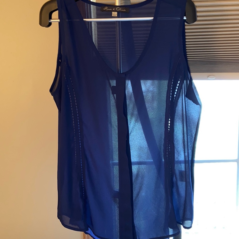 Navy sleeveless blouse